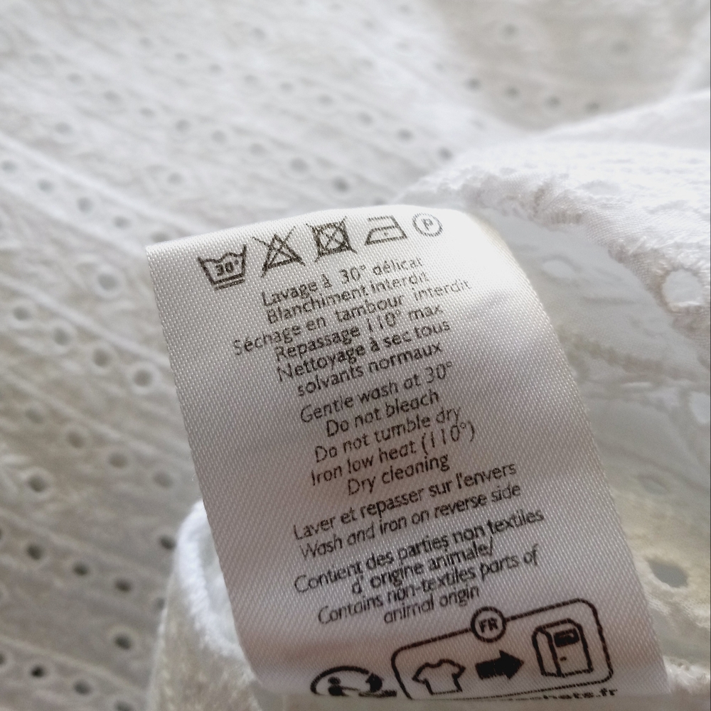 Sezane Marinette Shirt Eyelet Lace Organic Cotton 42 - Picture 10 of 15